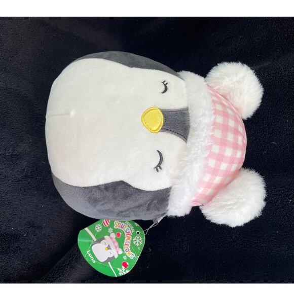 Squishmallow Luna the Penguin With Pink Gingham Hat 7" Winter Christmas Holiday - Picture 4 of 4